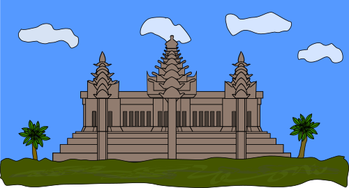 Vektorov obrzek, ilustran klipart Angkor Vat zdarma ke staen, Stavby vektor do vaich dokument