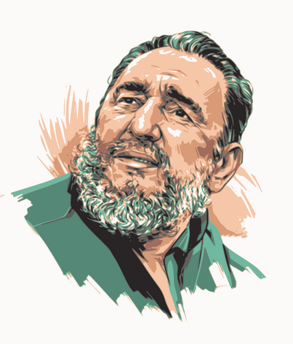 Vektorov obrzek, ilustran klipart Fidel Castro zdarma ke staen, Osobnosti vektor do vaich dokument