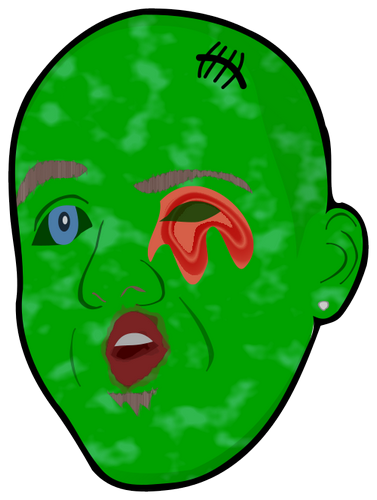 Vektorov obrzek, ilustran klipart Hlava zombie zdarma ke staen, Halloween vektor do vaich dokument