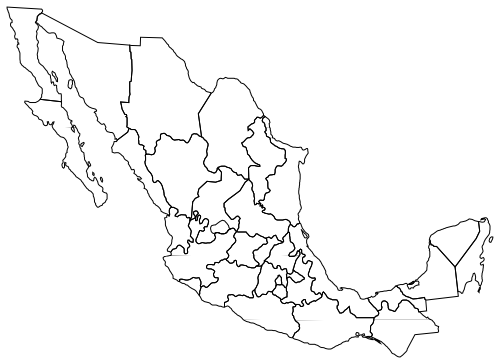 Vektorov obrzek, ilustran klipart Mapa Mexika zdarma ke staen, Mapy vektor do vaich dokument