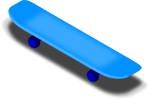 Vektorov obrzek, ilustran klipart Modr skateboard zdarma ke staen, Doprava vektor do vaich dokument