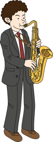Vektorov obrzek, ilustran klipart Saxofonista zdarma ke staen, Mui vektor do vaich dokument