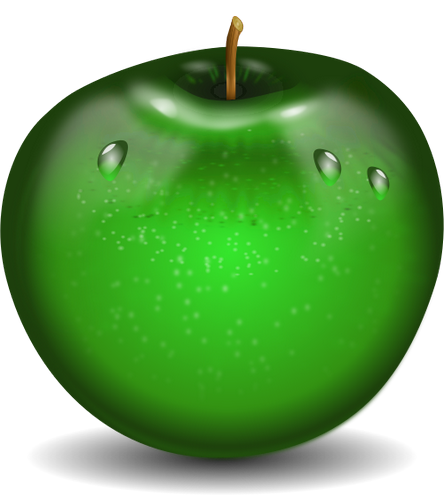 Vektorov obrzek, ilustran klipart Zelen jablko zdarma ke staen, Ovoce vektor do vaich dokument