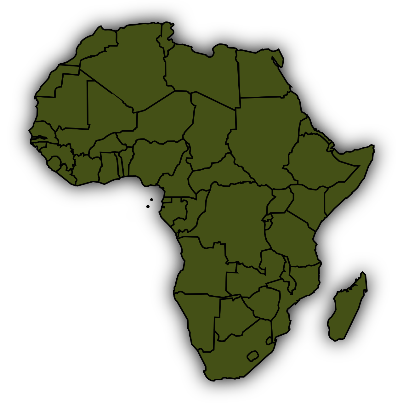 Vektorový obrázek, ilustrační klipart Afrika v rozlišení 1280x1280 pixelů zdarma ke stažení, Mapy vektor do vašich dokumentů