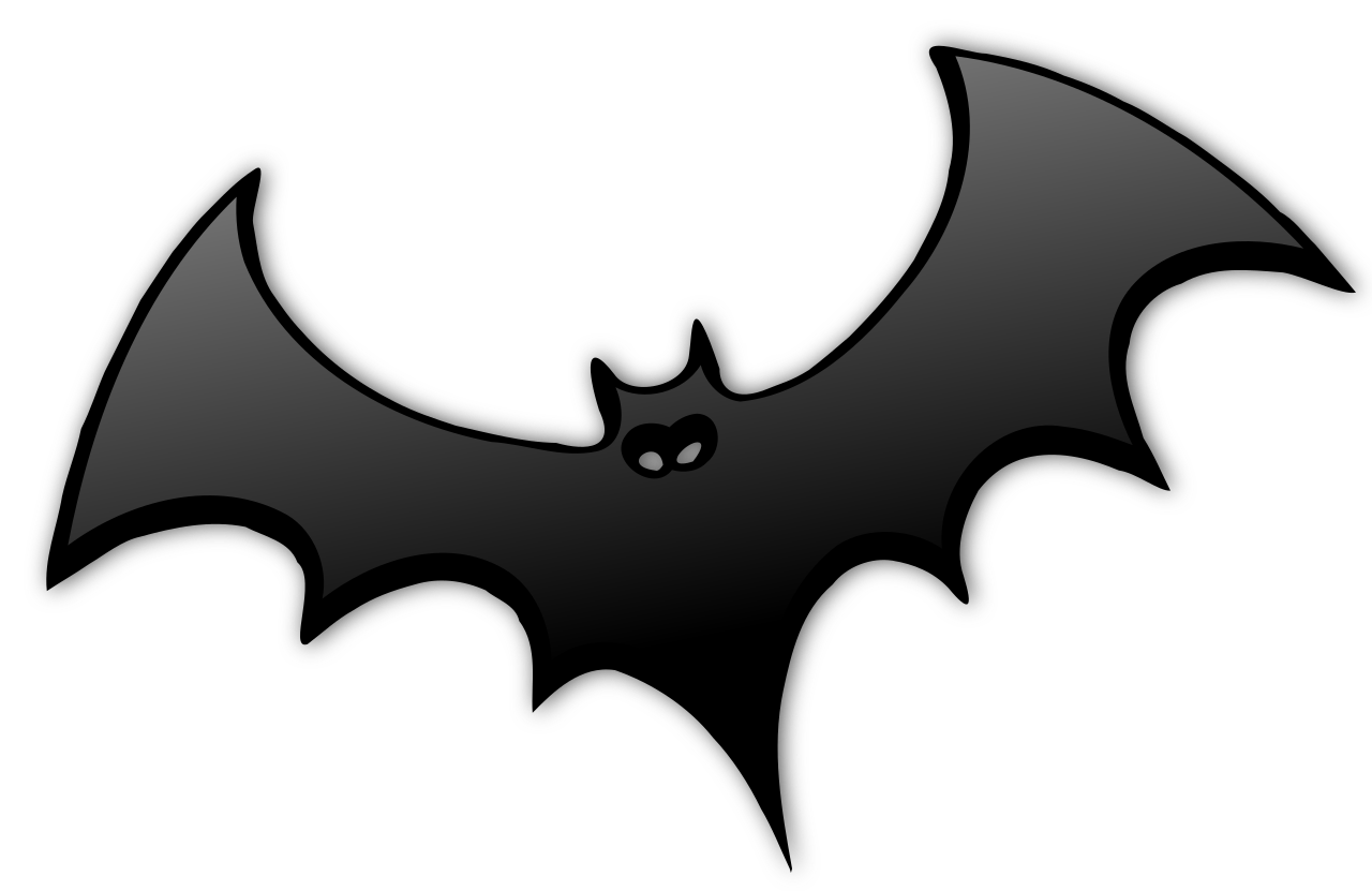 Vektorový obrázek, ilustrační klipart Černý netopýr v rozlišení 1280x831 pixelů zdarma ke stažení, Halloween vektor do vašich dokumentů