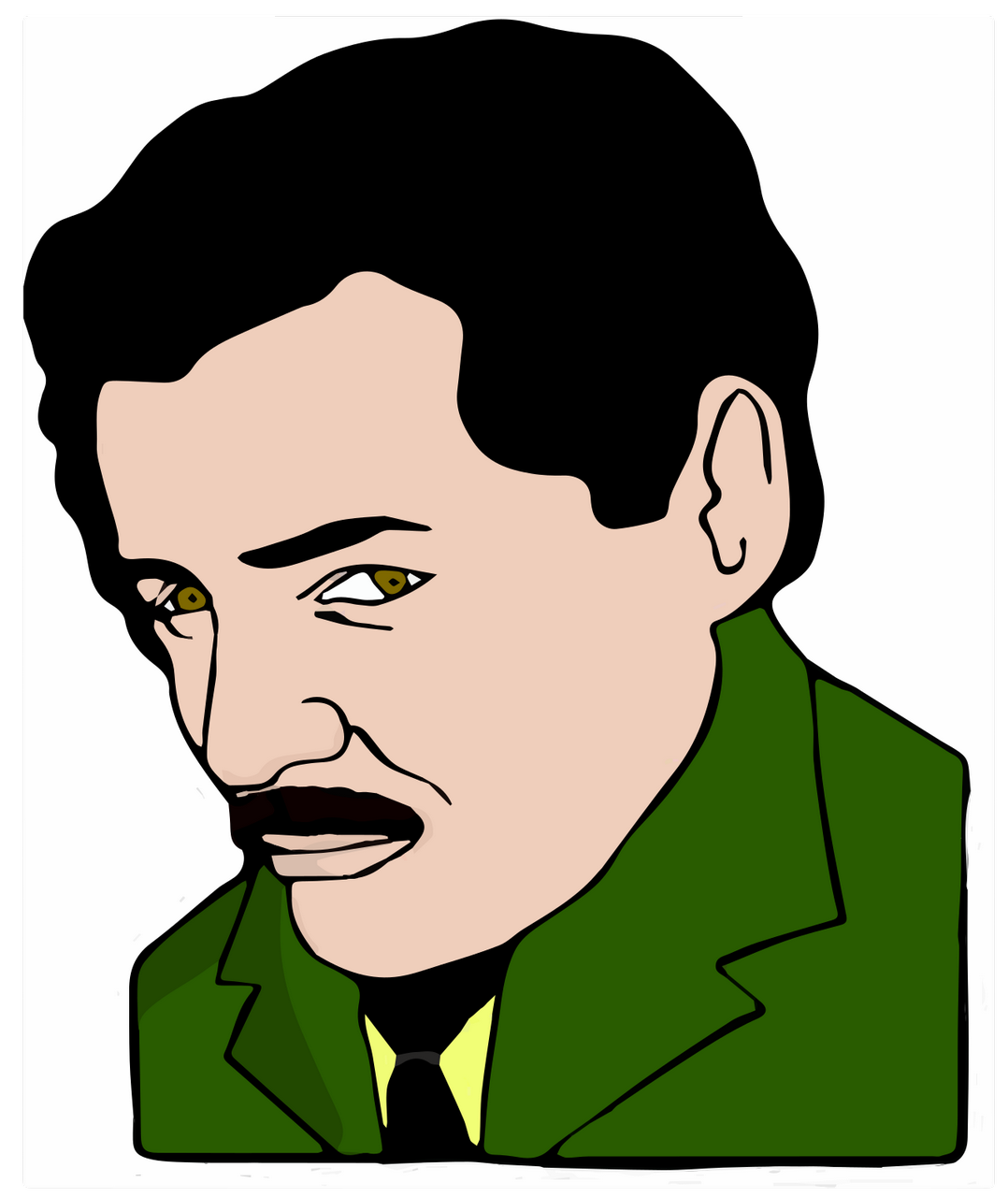 Vektorový obrázek, ilustrační klipart Clark Gable v rozlišení 1078x1280 pixelů zdarma ke stažení, Osobnosti vektor do vašich dokumentů