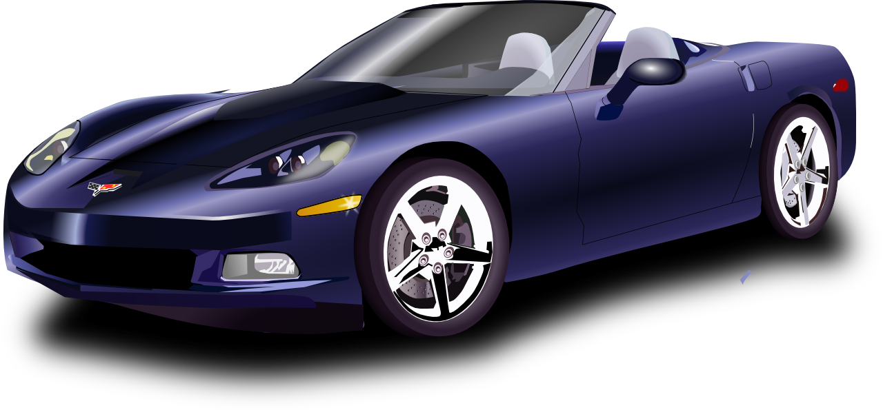 Vektorový obrázek, ilustrační klipart Corvette v rozlišení 1280x598 pixelů zdarma ke stažení, Auta vektor do vašich dokumentů