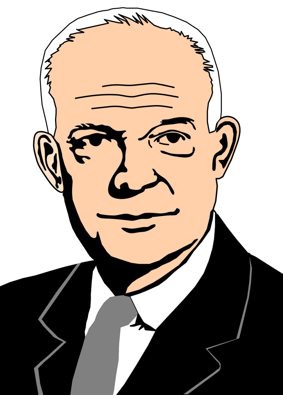 Vektorový obrázek, ilustrační klipart Dwight Eisenhower v rozlišení 920x1280 pixelů zdarma ke stažení, Osobnosti vektor do vašich dokumentů