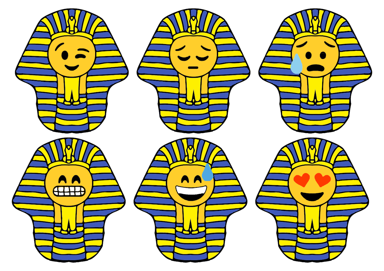 Vektorový obrázek, ilustrační klipart Faraonští smajlíci v rozlišení 1280x903 pixelů zdarma ke stažení, Smajlíci vektor do vašich dokumentů