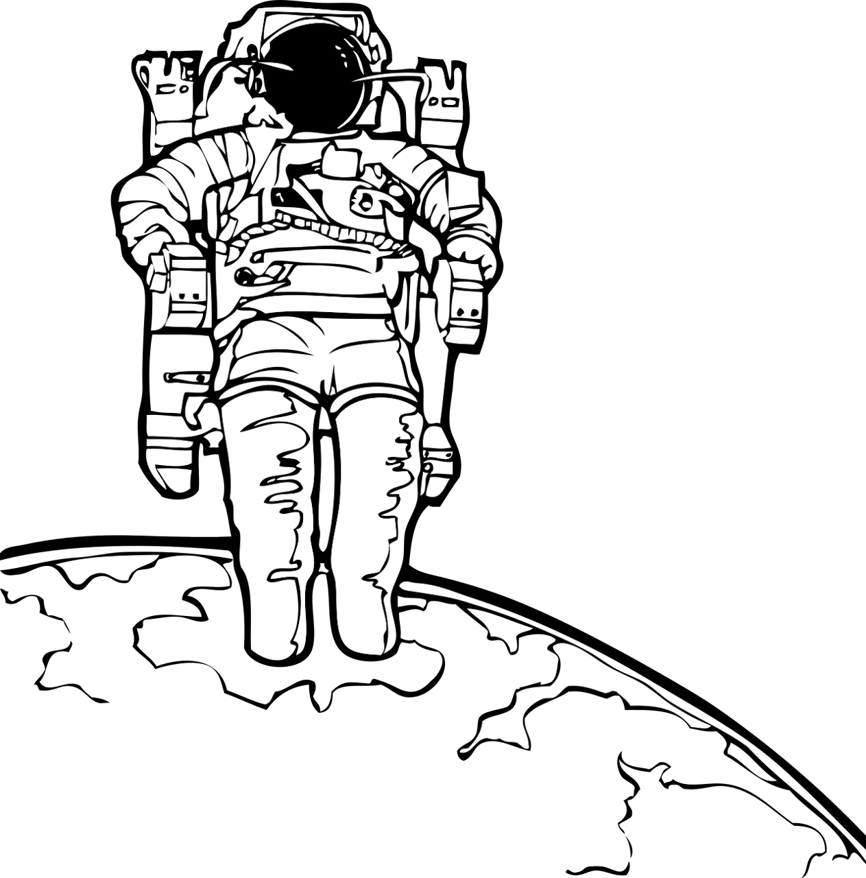 Vektorový obrázek, ilustrační klipart Kosmonaut v rozlišení 1263x1280 pixelů zdarma ke stažení, Věda vektor do vašich dokumentů