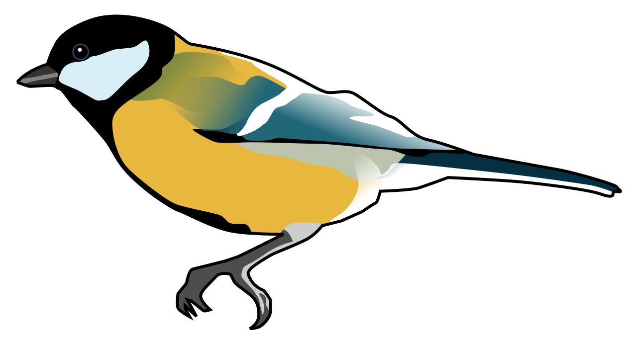 Vektorový obrázek, ilustrační klipart Sýkora koňadra v rozlišení 1280x694 pixelů zdarma ke stažení, Ptáci vektor do vašich dokumentů