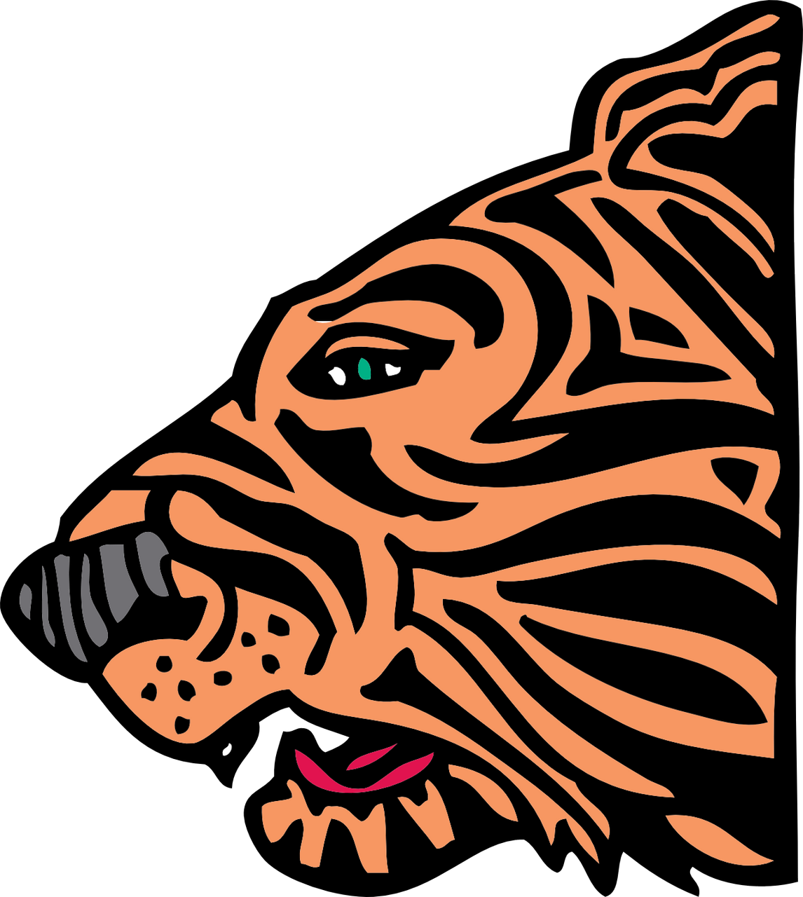 Vektorový obrázek, ilustrační klipart Tygr v rozlišení 1146x1280 pixelů zdarma ke stažení, Zvířata vektor do vašich dokumentů