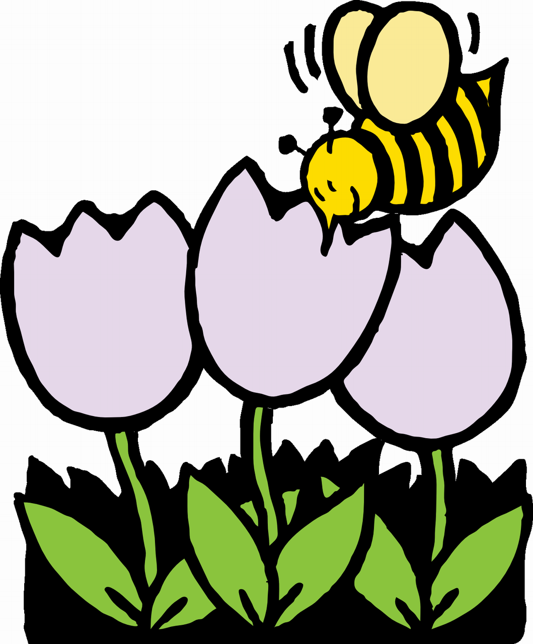 Vektorový obrázek, ilustrační klipart Včela s květinami v rozlišení 1059x1280 pixelů zdarma ke stažení, Hmyz vektor do vašich dokumentů
