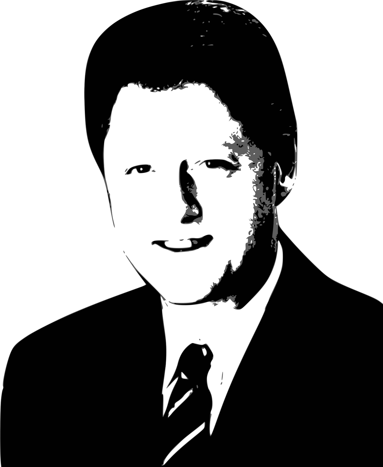 Vektorový obrázek, ilustrační klipart Bill Clinton v rozlišení 1315x1600 pixelů zdarma ke stažení, Osobnosti vektor do vašich dokumentů