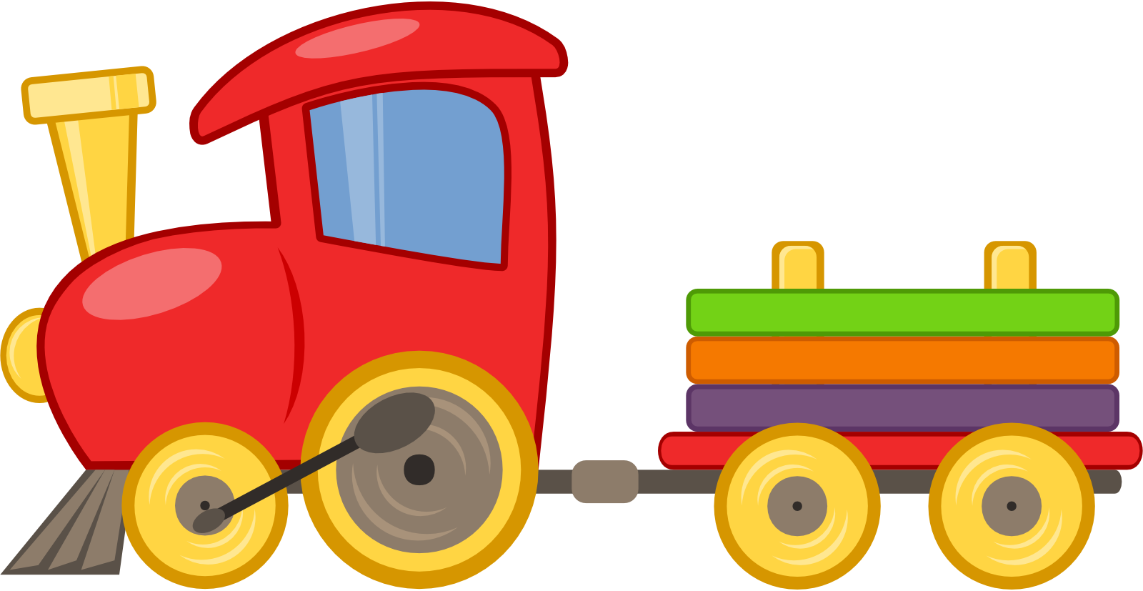 Vektorový obrázek, ilustrační klipart Dětská lokomotiva v rozlišení 1600x827 pixelů zdarma ke stažení, Doprava vektor do vašich dokumentů