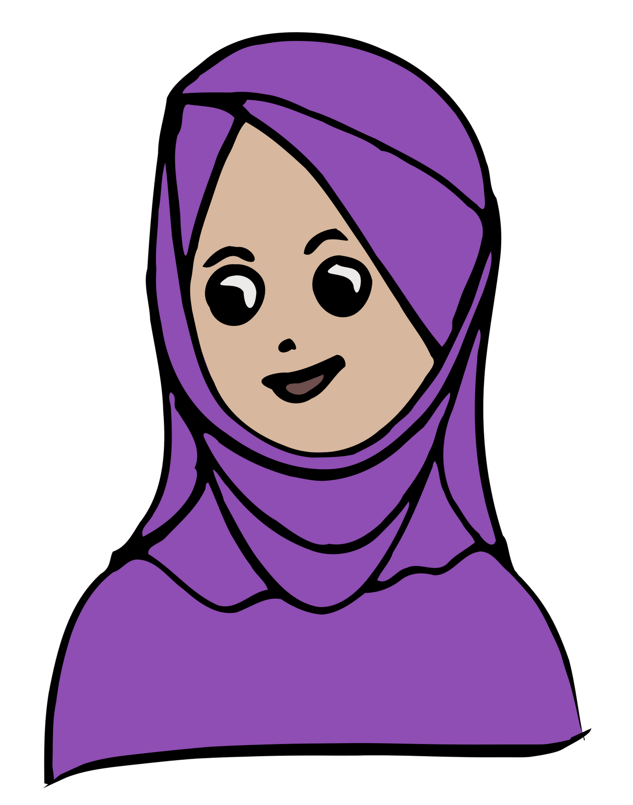 Vektorový obrázek, ilustrační klipart Dívka v hidžábu v rozlišení 1259x1600 pixelů zdarma ke stažení, Náboženství vektor do vašich dokumentů