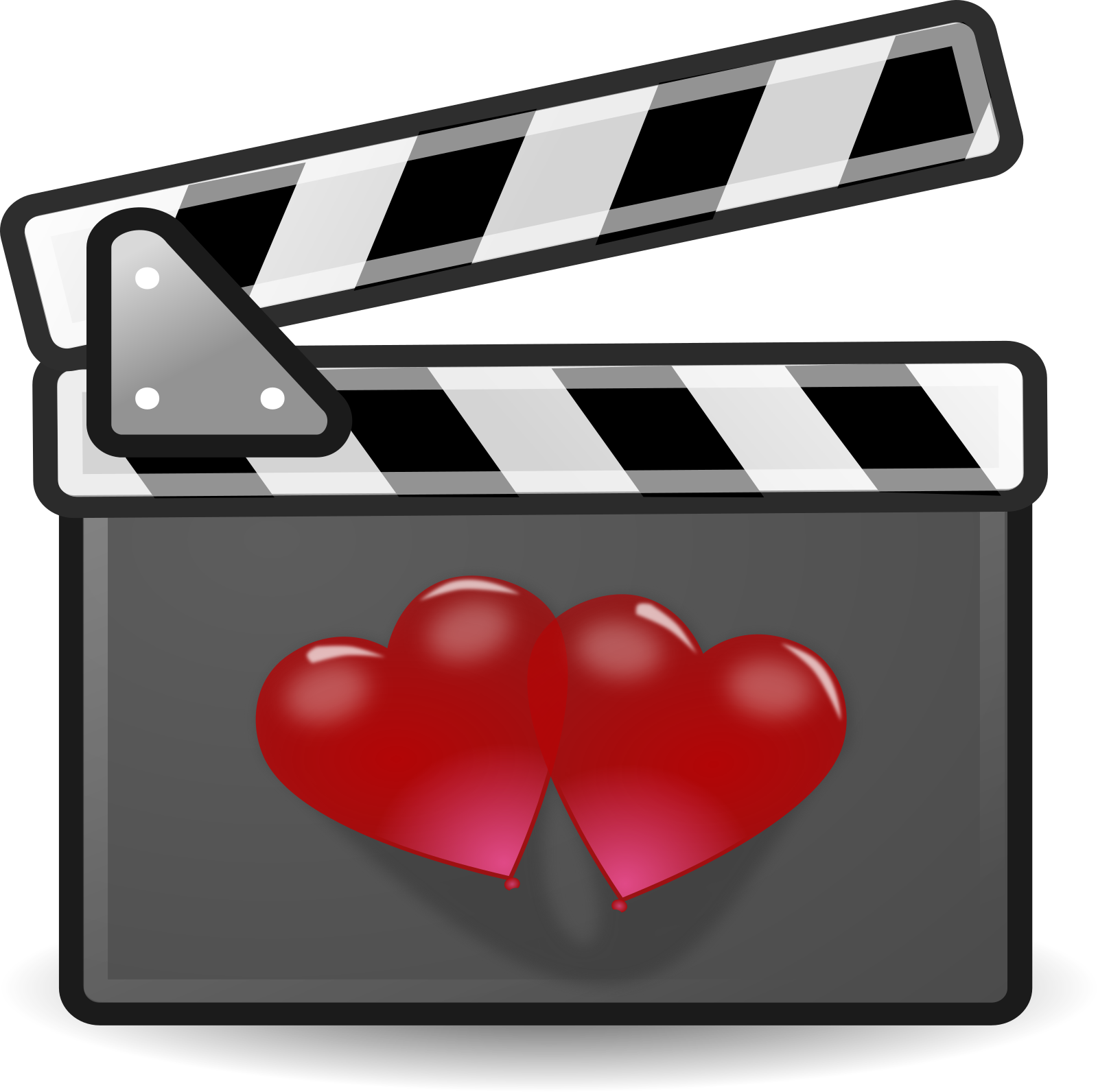 Vektorový obrázek, ilustrační klipart Filmové srdce v rozlišení 1600x1592 pixelů zdarma ke stažení, Láska vektor do vašich dokumentů