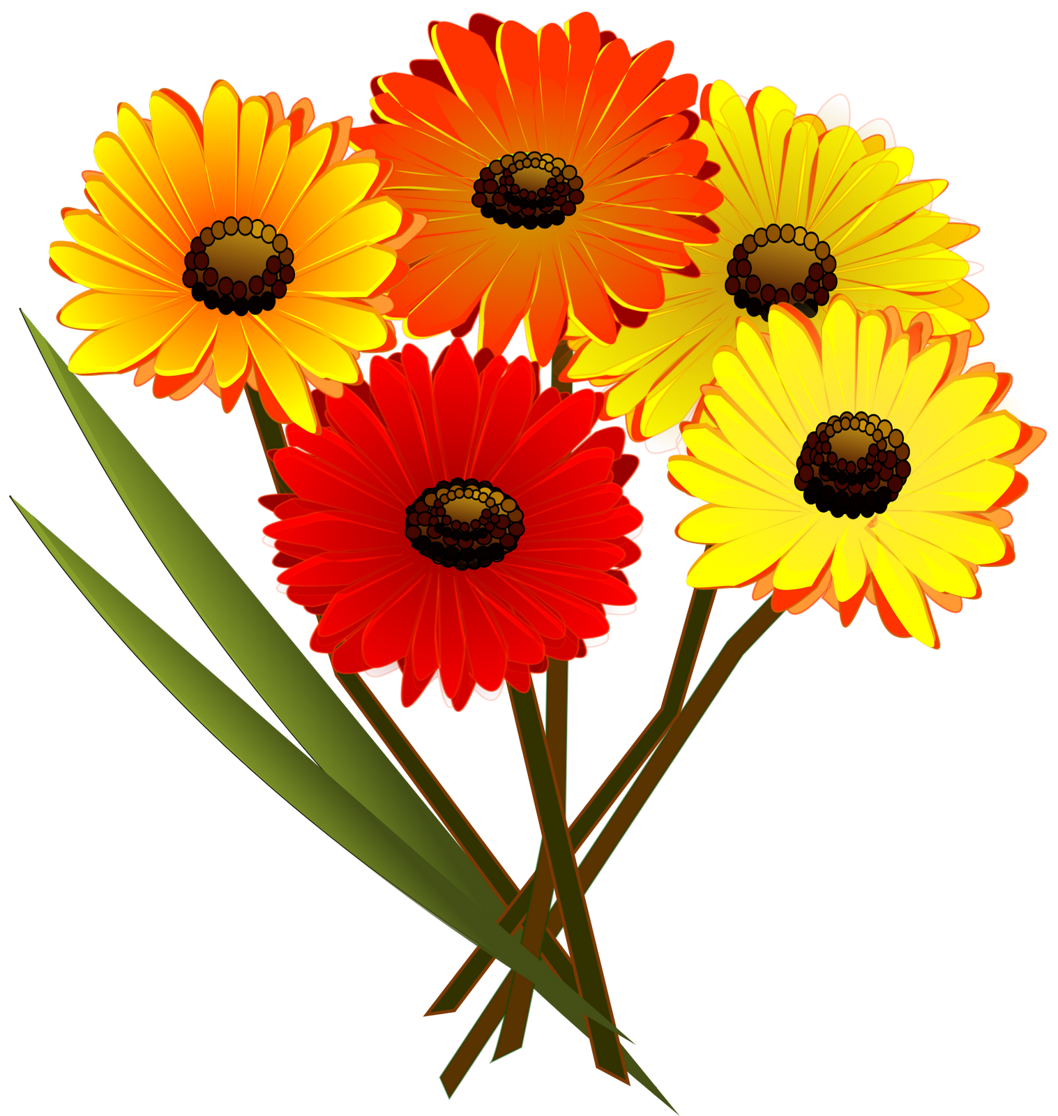 Vektorový obrázek, ilustrační klipart Kytice květin v rozlišení 1517x1600 pixelů zdarma ke stažení, Květiny vektor do vašich dokumentů