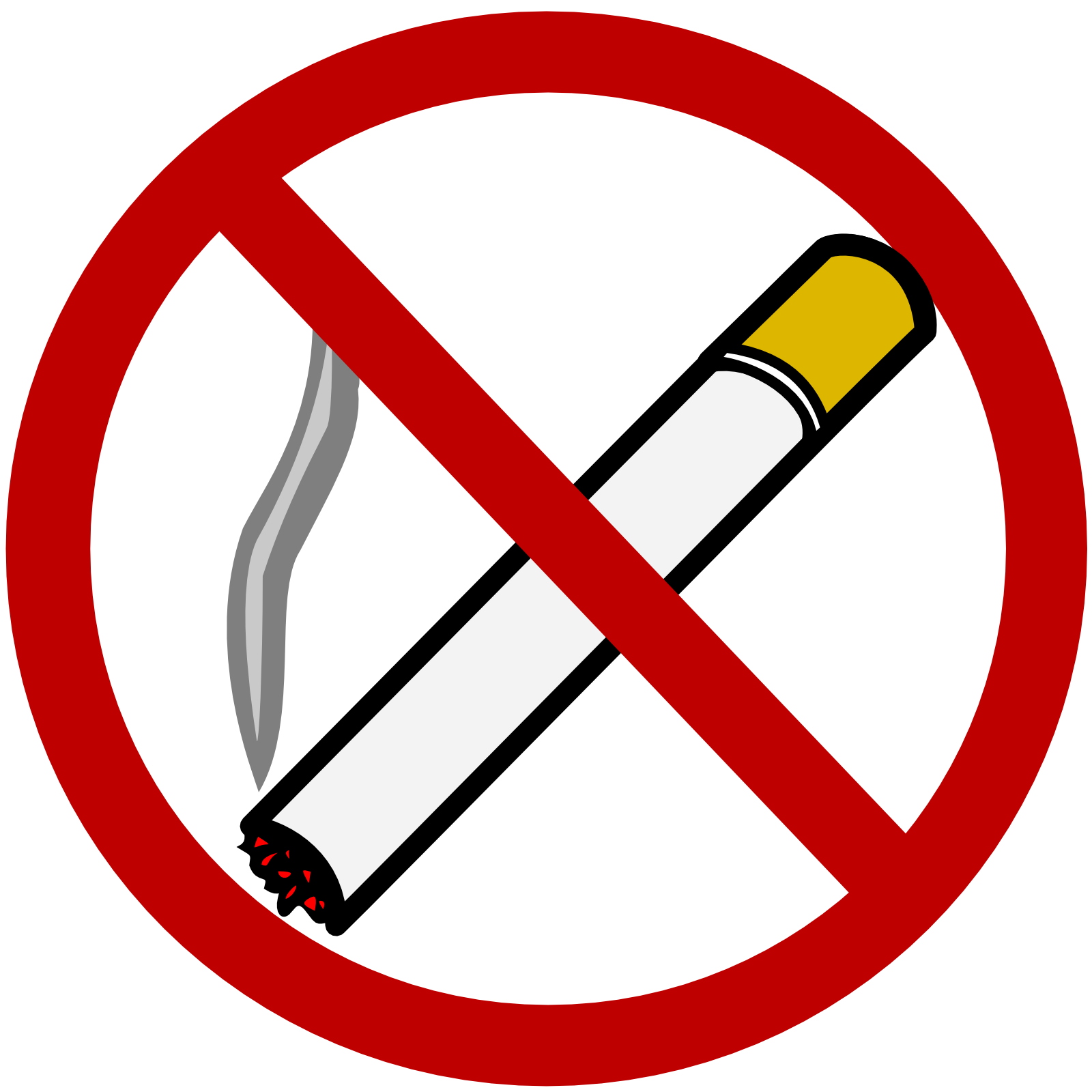 Vektorový obrázek, ilustrační klipart Zákaz kouření v rozlišení 1600x1600 pixelů zdarma ke stažení, Symboly vektor do vašich dokumentů