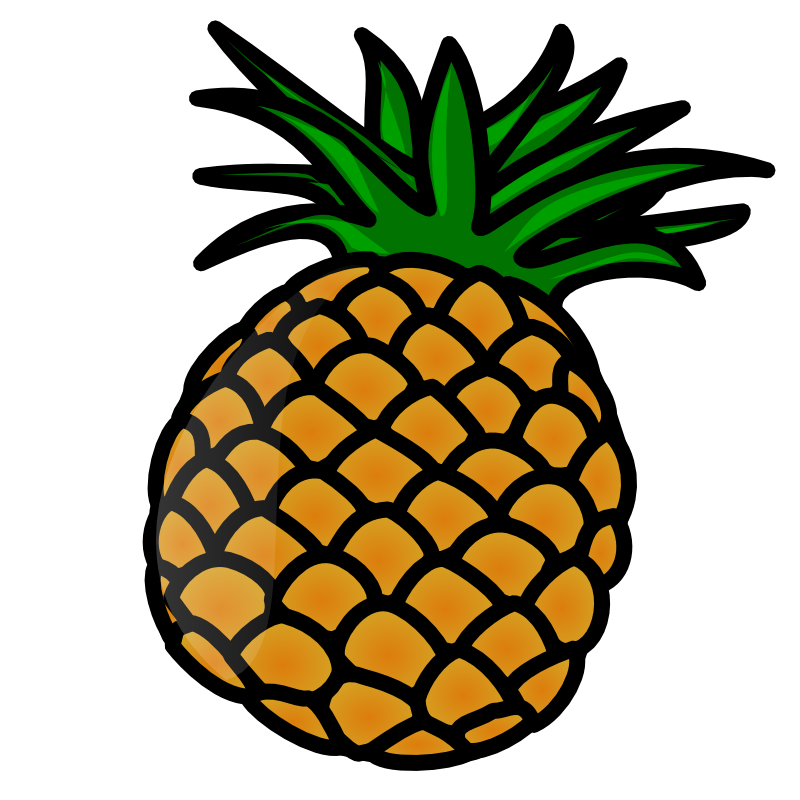 Vektorový obrázek, ilustrační klipart Ananas v rozlišení 800x800 pixelů zdarma ke stažení, Ovoce vektor do vašich dokumentů