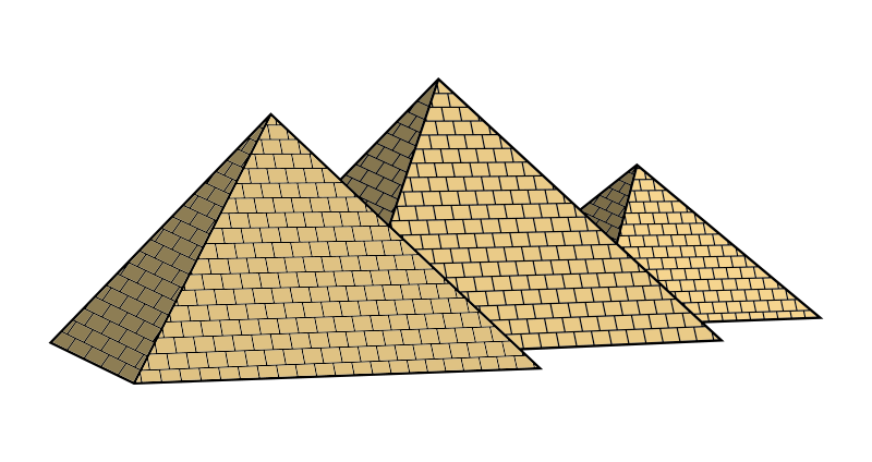 Vektorový obrázek, ilustrační klipart Egyptské pyramidy v rozlišení 800x424 pixelů zdarma ke stažení, Stavby vektor do vašich dokumentů