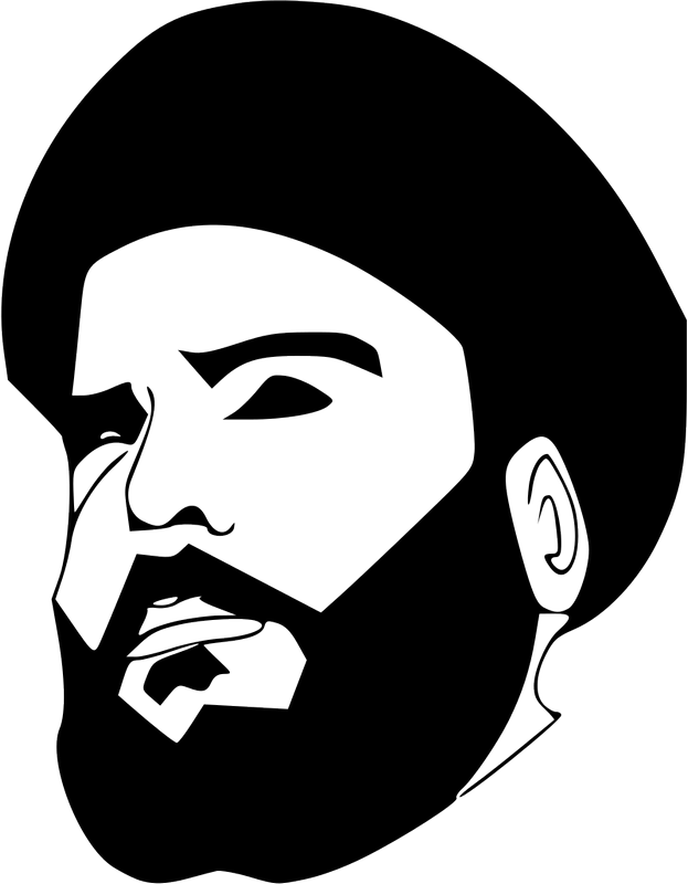 Vektorový obrázek, ilustrační klipart Muktada Sadr v rozlišení 623x800 pixelů zdarma ke stažení, Osobnosti vektor do vašich dokumentů