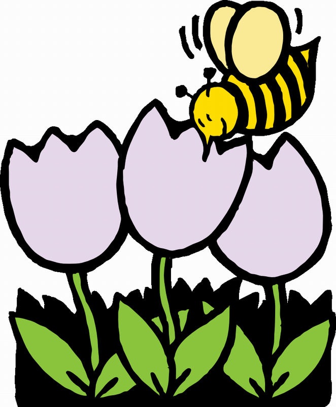 Vektorový obrázek, ilustrační klipart Včela s květinami v rozlišení 662x800 pixelů zdarma ke stažení, Hmyz vektor do vašich dokumentů
