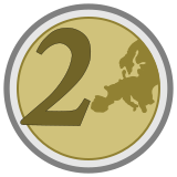 Vektorový obrázek, ilustrační klipart 2 Eura ke stažení, Symboly vektorový obrázek pro vaše dokumenty