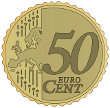 Vektorový obrázek, ilustrační klipart 50 euro centů ke stažení, Symboly vektorový obrázek pro vaše dokumenty