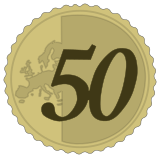 Vektorový obrázek, ilustrační klipart 50 Eurocentů ke stažení, Symboly vektorový obrázek pro vaše dokumenty