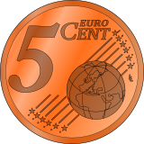 Vektorový obrázek, ilustrační klipart 5 euro centů ke stažení, Symboly vektorový obrázek pro vaše dokumenty