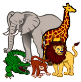 Vektorový obrázek, ilustrační klipart Africká zvířata ke stažení, Zvířata vektorový obrázek pro vaše dokumenty