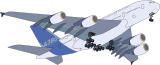 Vektorový obrázek, ilustrační klipart Airbus A380 ke stažení, Doprava vektorový obrázek pro vaše dokumenty