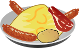 Vektorový obrázek, ilustrační klipart Anglická snídaně ke stažení, Jídlo vektorový obrázek pro vaše dokumenty