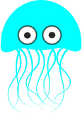Vektorový obrázek, ilustrační klipart Azurová medúza ke stažení, Zvířata vektorový obrázek pro vaše dokumenty