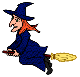Vektorový obrázek, ilustrační klipart Baba na koštěti ke stažení, Halloween vektorový obrázek pro vaše dokumenty
