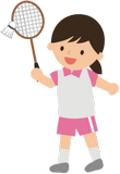 Vektorový obrázek, ilustrační klipart Badmintonistka ke stažení, Ženy vektorový obrázek pro vaše dokumenty