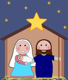 Vektorový obrázek, ilustrační klipart Betlém ke stažení, Vánoce vektorový obrázek pro vaše dokumenty