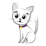Vektorový obrázek, ilustrační klipart Bílá kočka ke stažení, Zvířata vektorový obrázek pro vaše dokumenty