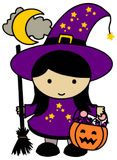 Vektorový obrázek, ilustrační klipart Čarodějka ke stažení, Halloween vektorový obrázek pro vaše dokumenty