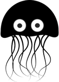 Vektorový obrázek, ilustrační klipart Černá medúza ke stažení, Zvířata vektorový obrázek pro vaše dokumenty