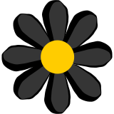 Vektorový obrázek, ilustrační klipart Černý květ ke stažení, Květiny vektorový obrázek pro vaše dokumenty