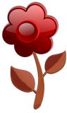 Vektorový obrázek, ilustrační klipart Červená květina ke stažení, Květiny vektorový obrázek pro vaše dokumenty