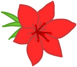 Vektorový obrázek, ilustrační klipart Červená kytka ke stažení, Květiny vektorový obrázek pro vaše dokumenty