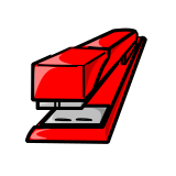 Vektorový obrázek, ilustrační klipart Červená sešívačka ke stažení, Nástroje vektorový obrázek pro vaše dokumenty