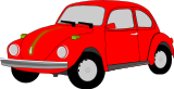 Vektorový obrázek, ilustrační klipart Červený VW Brouk ke stažení, Auta vektorový obrázek pro vaše dokumenty