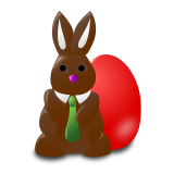 Vektorový obrázek, ilustrační klipart Čokoládový zajíc ke stažení, Velikonoce vektorový obrázek pro vaše dokumenty