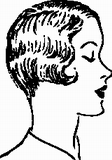 Vektorový obrázek, ilustrační klipart Dáma s účesem z 30. let ke stažení, Ženy vektorový obrázek pro vaše dokumenty