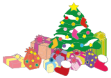 Vektorový obrázek, ilustrační klipart Dárky pod stromkem ke stažení, Vánoce vektorový obrázek pro vaše dokumenty