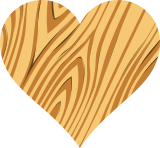 Vektorový obrázek, ilustrační klipart Dřevěné srdce ke stažení, Láska vektorový obrázek pro vaše dokumenty